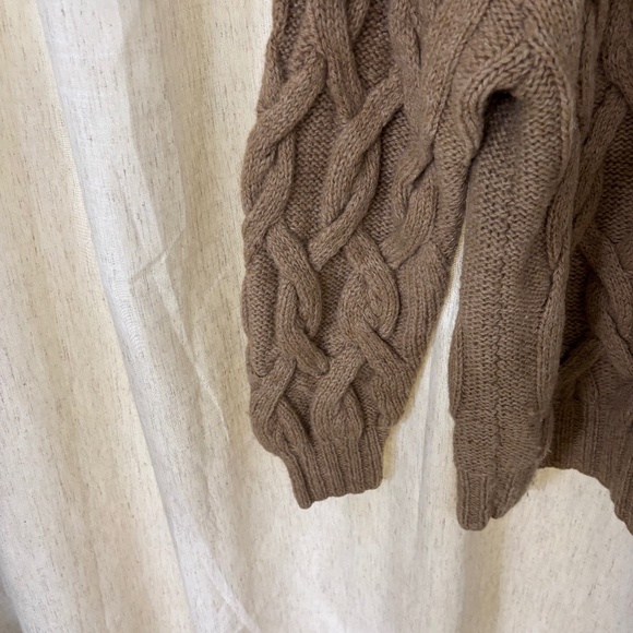 Charter Club By Jane Justin Woman’s Vintage Wool Cable Knit Sweater Brown Size L - Picture 4 of 6